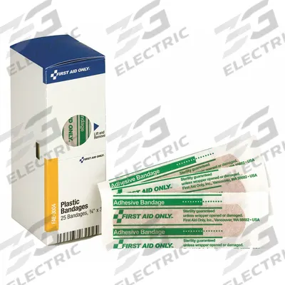 FIRST AID ONLY Adhesive Bandage: Strip Bandages, 3/4 in Wd, 3 in Lg, Not Metal Detectable