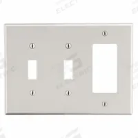 HUBBELL Wall Plate: Combo, 3 Gang, Almond, Std Size (MPN P226LA). Key specifications — Brand: HUBBELL; Material: Polycarbonate.
