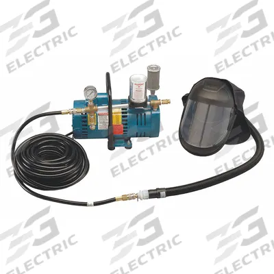 ALLEGRO Supplied Air Pump Package: 50 ft Hose Lg, 3/4 hp Pump Horsepower, Full Hood - Allegro Complete SAR Systems