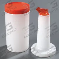 CARLISLE Container with Pourer: Orange, Polyethylene, 13 1/8 in Overall Ht, 3 1/2 in Overall Dia (MPN PS601N24). Key specifications — Material: Polyethylene; Color: Orange; Brand: CARLISLE; Includes: Spouts.