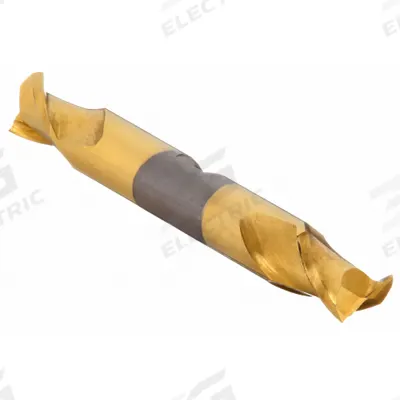 CLEVELAND Square End Mill: High Speed Steel, TiN Coated, Double End, 2 Flute - Double-End High-Speed Steel Square End Mills