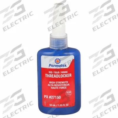 PERMATEX Threadlocker: Red, High-Temp Resistant, 1.69 fl oz, Bottle, 1 EA - High-Strength Threadlockers (Red)