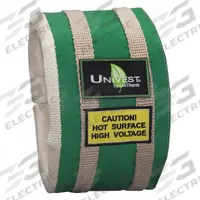 UNITHERM Insulated Pipe Jacket: For 19 in to 25 in Circumference, Ceramic Fiber, 10 in Cover Wd (MPN UVST 3110). Key specifications — Color: Green; Cover Type: Insulation Jacket; Fastening System: Buckled Strap; For Valve Type: Universal; Jacket Material: Teflon Coated Fiberglass Cloth; Brand: UNITHERM; For Fitting Type: Straight Pipe Sections.
