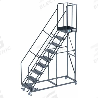 BALLYMORE Ladder: 7.5 ft Platform Ht, Assembled, Steel, Manual Lock, Perforated - Steel Manual-Lock Ladders