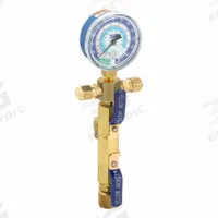 YELLOW JACKET Manifold Gauge: 2 Valves, 0 Hoses, Series SuperEvac, 2 1/2 in Gauge (MPN 93860). Key specifications — Product Type: Single Manifold Gauge; For Refrigerant Type: R-22; Brand: YELLOW JACKET; Gauge Boots: No; Sight Glass: No.