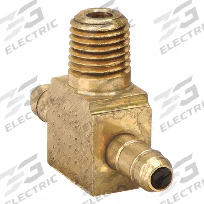 PARKER Barbed Tee: 1/4 in ID x 1/4 in ID x 1/16 in Pipe Size, Barbed x Barbed x MNPT - Low-Lead Brass Barbed Tube Fittings