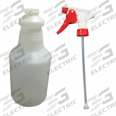 IMPACT Trigger Spray Bottle: 24 oz Container Capacity, Stream, Clear, Red, 28/400 Closure Size - Bottles with Trigger Sprayer