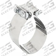NICKSON EXHAUST SOLUTIONS Exhaust Clamp: Band Clamp, 4 in Compatible Pipe Dia - Max, Stainless Steel (MPN 320400). Key specifications — Finish: Bright Annealed; Brand: NICKSON EXHAUST SOLUTIONS; Material: Stainless Steel; Material Grade: 304.