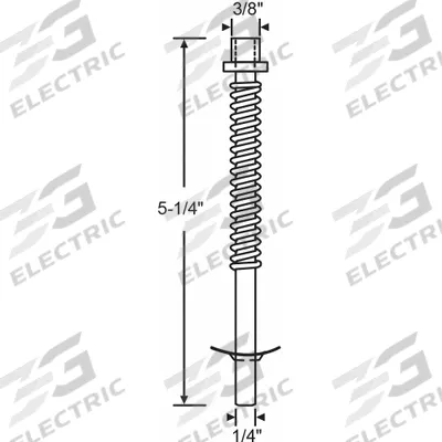 APPROVED VENDOR Pivot Pin: 5 1/4 in Lg, 5/8 in Wd - Hanging Door Pivots