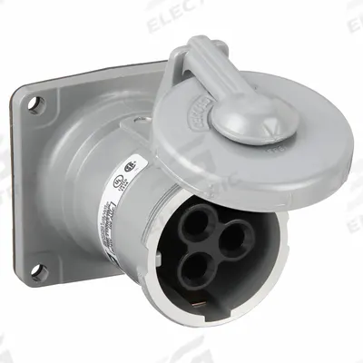 HUBBELL Pin and Sleeve Receptacle: Silver, 250V DC/600V AC, Three Phase, 100 A - Watertight Receptacles
