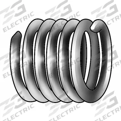 HELI-COIL Helical Insert: Tanged Tang Style, Free-Running, M4-0.70 Thread Size, Plain - Free-Running Tanged Helical Inserts