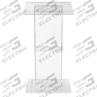 OKLAHOMA SOUND Lectern: Clear, Acrylic Plexiglas, 46 in Overall Ht, 24 in Overall Wd - Lecterns