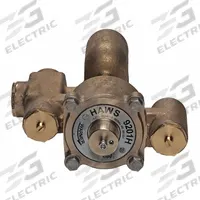HAWS Emergency Mixing Valve: 31 gpm Max Flow Rate, 1 in NPT x 1 1/4 in NPT, Eyewashes/Showers, Brass (MPN 9201H). Key specifications — For Use With: Eyewashes; Valve Features: Cold Water Bypass; Brand: HAWS.