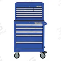 WESTWARD Tool Chest and Cabinet Combination: 14 Drawers, Light Duty, Keyed, Blue / Powder Coated (MPN 7CY29). Key specifications — attr1116680: Blue; attr1116684: Ball Bearing; attr1116690: WESTWARD; attr1116659: Keyed; attr1116661: Top Chest 26 in W x 12-5/8 in D x 16-3/8 in H.