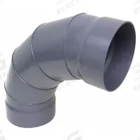 90 Degree Elbow: PVC, For 6 in Duct Dia, 13 in Overall Lg, 5 Pieces, 90° Angle, 6 5/8 in Inlet Dia (MPN PVCEC06). Key specifications — Brand: PLASTIC SUPPLY.