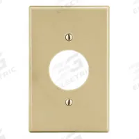 HUBBELL Wall Plate: Single Circular Opening, 1 Gang, Ivory, Std Size (MPN P7I). Key specifications — Brand: HUBBELL; Material: Polycarbonate.