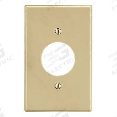 HUBBELL Wall Plate: Single Circular Opening, 1 Gang, Ivory - General Purpose Wall Plates