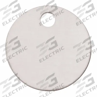 PANDUIT Marker Tag: Circle, 1 in Dia, 304 Stainless Steel, 0.04 in Thick, 1 Holes - Plates for Label Stamping Presses
