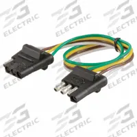 CURT Automotive Electrical Plug: 4-Way, Rubber, 16 ga Wire Gauge, Trailer and Tow Vehicle, Wire (MPN 58380)