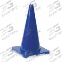 Traffic Cone: 18 in Cone Ht, Blue, Non-Reflective, Polyethylene, Blank, 1.5 lb Base Wt (MPN 1YBW4). Key specifications — Base Color: Blue; Brand: APPROVED VENDOR; Cone Material: Polyethylene; Legend: Blank.