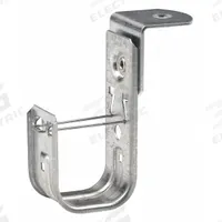 COOPER B-LINE J-Hook: Screw-On with Locking Latch, 2 in Max. Bundle Dia., 30 lb Max. Load Capacity (MPN BCH32-AB). Key specifications — Material: Galvanized Steel; Mounting: Horizontal Mount; Includes Locking Latch: Yes; Color: Silver; Brand: COOPER B-LINE; Mounting Location: Threaded Rod; Mounting & Attachment (subhead): Screw-On with Locking Latch.