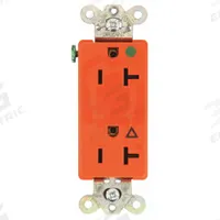 BRYANT Receptacle: Hospital Grade, Decorator Duplex, 5-20R, Orange, 125V AC, 20 A, 2 Pole / 3 Wire (MPN 9300IG)