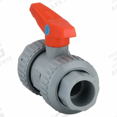 CHEMTROL Manual Two-Way Ball Valve: 1 in, CPVC, Straight, True Union Socket/True Union NPT - CPVC Ball Valves