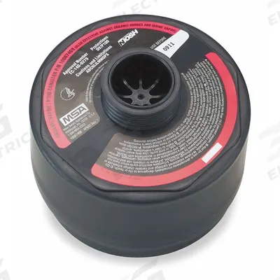 MSA Gas Mask Canister: Organic Vapor (OV)/P100, Black/Magenta Color - MSA Replacement Cartridges