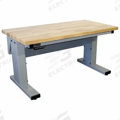 PRO-LINE Ergonomic Work Bench: Adj Ht, Maple, 60 in x 30 in, 1,000 lb Overall Load Capacity - Open-Base Workstations
