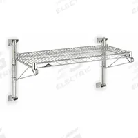 METRO Wire Wall Shelf: 36 in x 24 in, 1 Shelves, 250 lb Load Capacity per Shelf, Post, Silver (MPN SW51C-1-2436). Key specifications — Mounting Mechanism: Post; Material: Steel; Finish: Chrome; Color: Silver; Brand: METRO.
