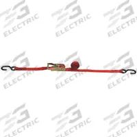 LIFT-ALL Motorcycle Tie Down Strap: 1 in Overall Wd, 8 ft Overall Lg, Red, 700 lb Working Load Limit (MPN MCT). Key specifications — Adjustment Type: Ratchet; Product Type: Motorcycle Tie Down; End Type: S-Hook; Color: Red; End Material: Steel; Tie Down Material: Polyester; Brand: LIFT-ALL.