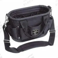 KLEIN TOOLS Tool Tote: 15 1/2 in W x 7 1/2 in D x 10 in H, Black, Polyester, 12 Pockets, Polyester (MPN 58888). Key specifications — Color: Black; Brand: KLEIN TOOLS; Material: Polyester.