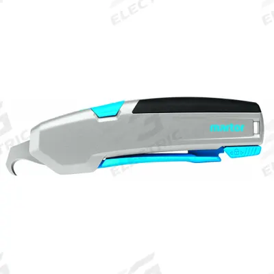MARTOR Safety Knife: 6 1/16 in Overall Lg, Contoured Handle, Rubberized, Steel - Single-Hook Safety Cutters
