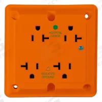 LEVITON Straight Blade Receptacle: Hospital Grade, Quad, 5-20R, Orange, 125V AC, 20 A (MPN 8490-IG)