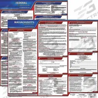 JJ KELLER Labor Law Poster: MA, English, Plastic, 30 in x 24 in, Federal and State Labor Law (MPN 100-MA-1). Key specifications — State/Province: MA; Language: English.