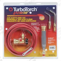 TURBOTORCH Torch Kit: Swirl Flame, CGA-200, External Lighter, Extreme Series, Torch Kit (MPN 0386-0339). Key specifications — Kit Series: Extreme; Compatible Fuel Cylinder Size: MC; Included Acetylene Regulator CGA Number: CGA-200; Included Tip Manufacturer Part Number: A-3; Connection Type: Quick Connect; Manufacturer Part Number: 0386-0339; Brand: TURBOTORCH; Item: Torch Kit.