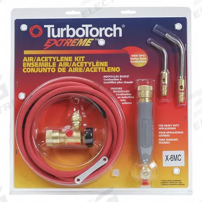 TURBOTORCH Torch Kit: Swirl Flame, CGA-200, External Lighter, Extreme Series - Swirl Flame Torch Kits for "MC" Cylinders