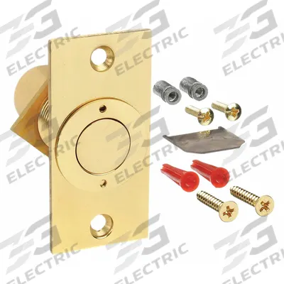 ROCKWOOD Door Bolt: 2 7/8 in Lg, 1 3/8 in Wd - Dust-Proof Strike Plates