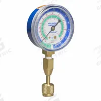 YELLOW JACKET Test Gauge: Test Gauge, 0 psi to 350 psi, 2 1/2 in Dia, Female NPT, Blue (MPN 40332). Key specifications — Brand: YELLOW JACKET; Color: Blue; For Refrigerant Type: R-12.