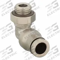 LEGRIS Push-Fit Elbow Fitting: 1/8 mm Pipe x 1/4 in OD Size, BSPP x Push-to-Connect, Brass, Silver (MPN 3699 56 10). Key specifications — Brand: LEGRIS.
