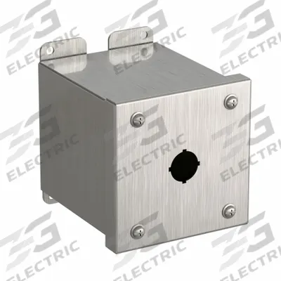 HAMMOND Push Button Enclosure: 22mm, 1 Holes, 304 Stainless Steel - Enclosures for 22mm Operators