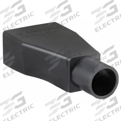 QUICKCABLE Straight Clamp Terminal Protector: 1/0 to 2/0 AWG, Black, Clamp - Terminal Caps