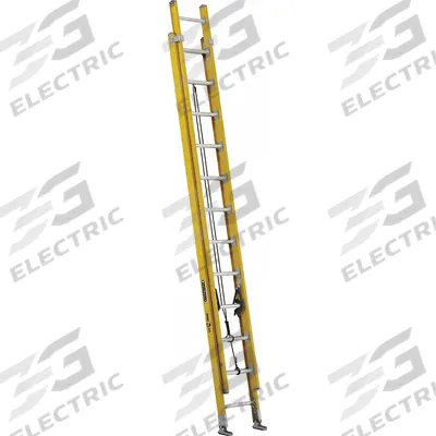 LOUISVILLE LADDER Extension Ladder: 24 ft Ladder Size, Fiberglass, 375 lb Load Capacity - Non-Conductive Fiberglass Extension Ladders