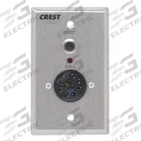 CREST HEALTHCARE SUPPLY Receptacle Station: Compatible with Nurse Call System, 4 9/16 in Overall Wd (MPN HVB-100BC). Key specifications — Standards: FDA Listed; Manufacturer Part Number: HVB-100BC; Color: Silver; Voltage: 24V DC; Brand: CREST HEALTHCARE SUPPLY; Call Station Type: Receptacle Station; Material: Stainless Steel; Compatible Product Type: Nurse Call System.