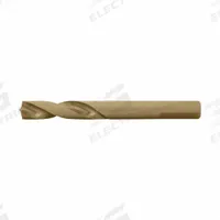 CLE-LINE Spot Weld Drill Bit: 10 mm, 135° Split Point, Straw/Bronze Cobalt, 3-Flats Shank (MPN C20880). Key specifications — attr1236143: 0.3937.