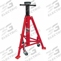 AMERICAN FORGE & FOUNDRY Truck Stand: Screw Adjustment, Triangle, 7.5 ton Load Capacity, Steel, Red (MPN 3344SD). Key specifications — Manufacturer Part Number: 3344SD; Base Design: Triangle; Brand: AMERICAN FORGE & FOUNDRY; Lifting Actuator: Screw Adjustment; Product Type: Truck Stand.