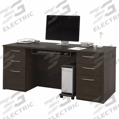 BESTAR Office Desk: Dark Chocolate, 71 1/8 in Overall Wd, 29 3/4 in Overall Dp - Embassy Series
