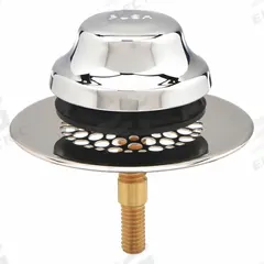 WATCO Drain Stopper: Plastic/Stainless Steel, Chrome-Plated, 2 7/8 in Overall Dia, Toe Touch (MPN 48751-FA-CP-G). Key specifications — Color: Silver; Material: Plastic.