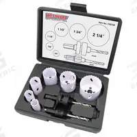 WESTWARD Hole Saw Kit: 8 Pieces, 1 1/2 in Max. Cutting Dp, Bi-Metal, 4/6 Teeth per Inch (MPN 12G708). Key specifications — attr1098178: 4/6; attr1098172: WESTWARD.