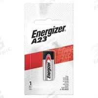 ENERGIZER Battery: A23 Battery Size, Alkaline, 50 mAh Capacity, 12V DC (MPN A23BPZ). Key specifications — Battery Chemistry: Alkaline; Brand: ENERGIZER.